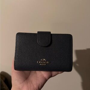 Coach navy blue and gold wallet